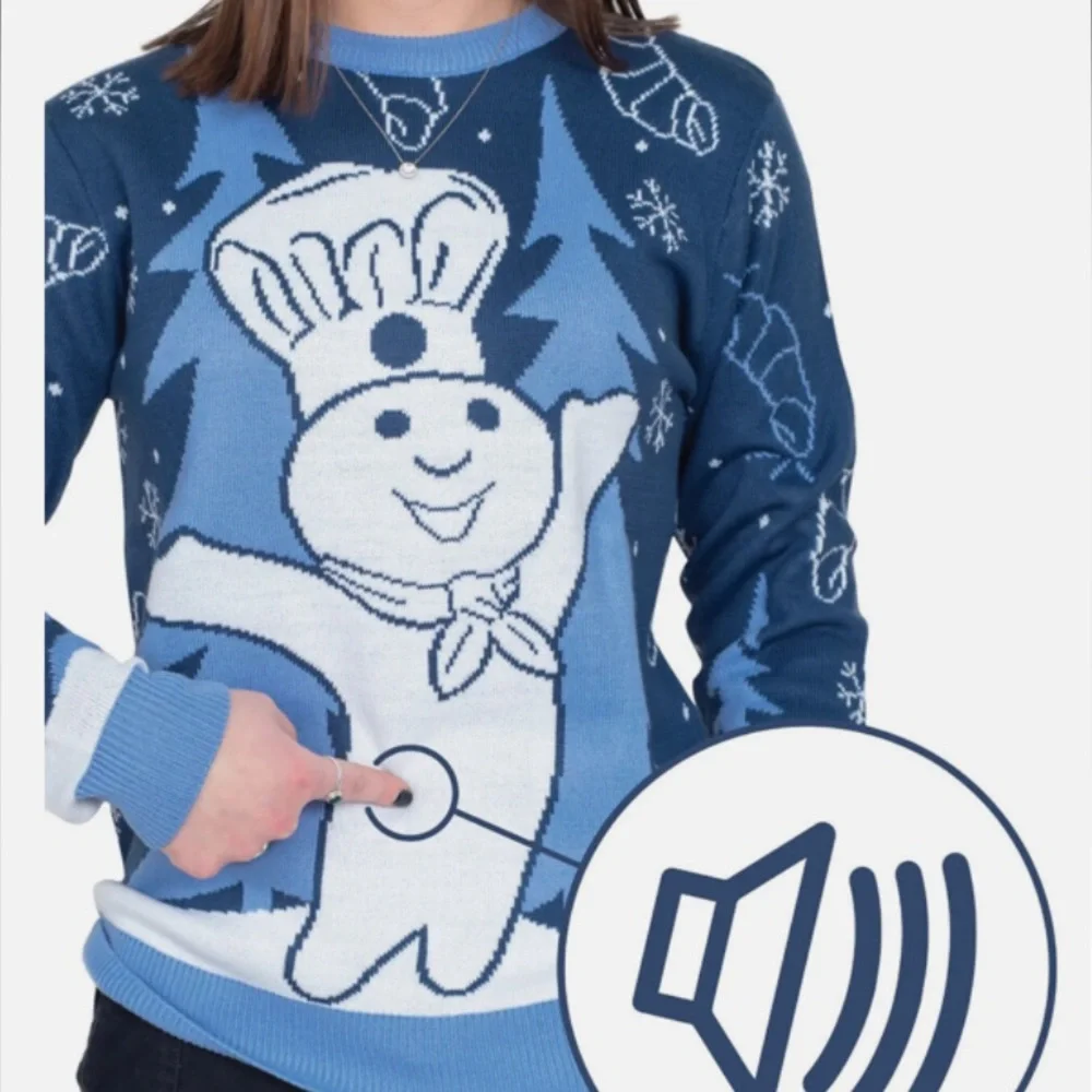 2022 Pillsbury doughboy ugly Christmas’s Sweater size adult Large - Picture 3 of 4